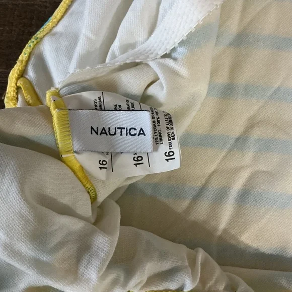 Nautica Yellow and Blue Striped Swimsuit Size 16 - Picture 6 of 8